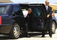 President Obama exits