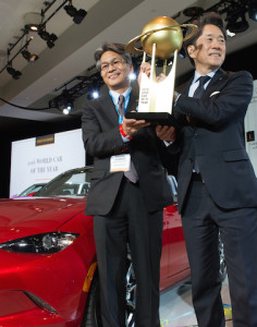 Mazda men – MX-5 programme manager Nobuhiro Yamamoto (left) and Masahiro Moro, Mazda US boss