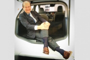 Rear seat – Alfa Romeo designer Lorenzo Ramaciotti in the boot of the new SUV
