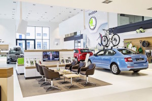 An example of the new Skoda showroom