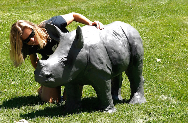 Jamie with rhino